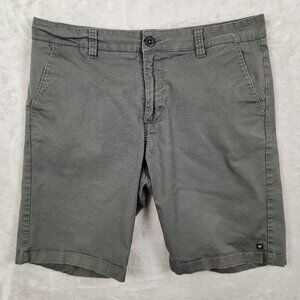 O'Neill Standard Fit Chino Flat Front Shorts Gray Mens Size 36